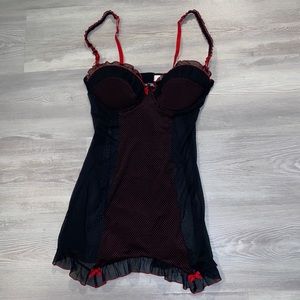 La Vie En Rose black and red Merry Widow size Medium